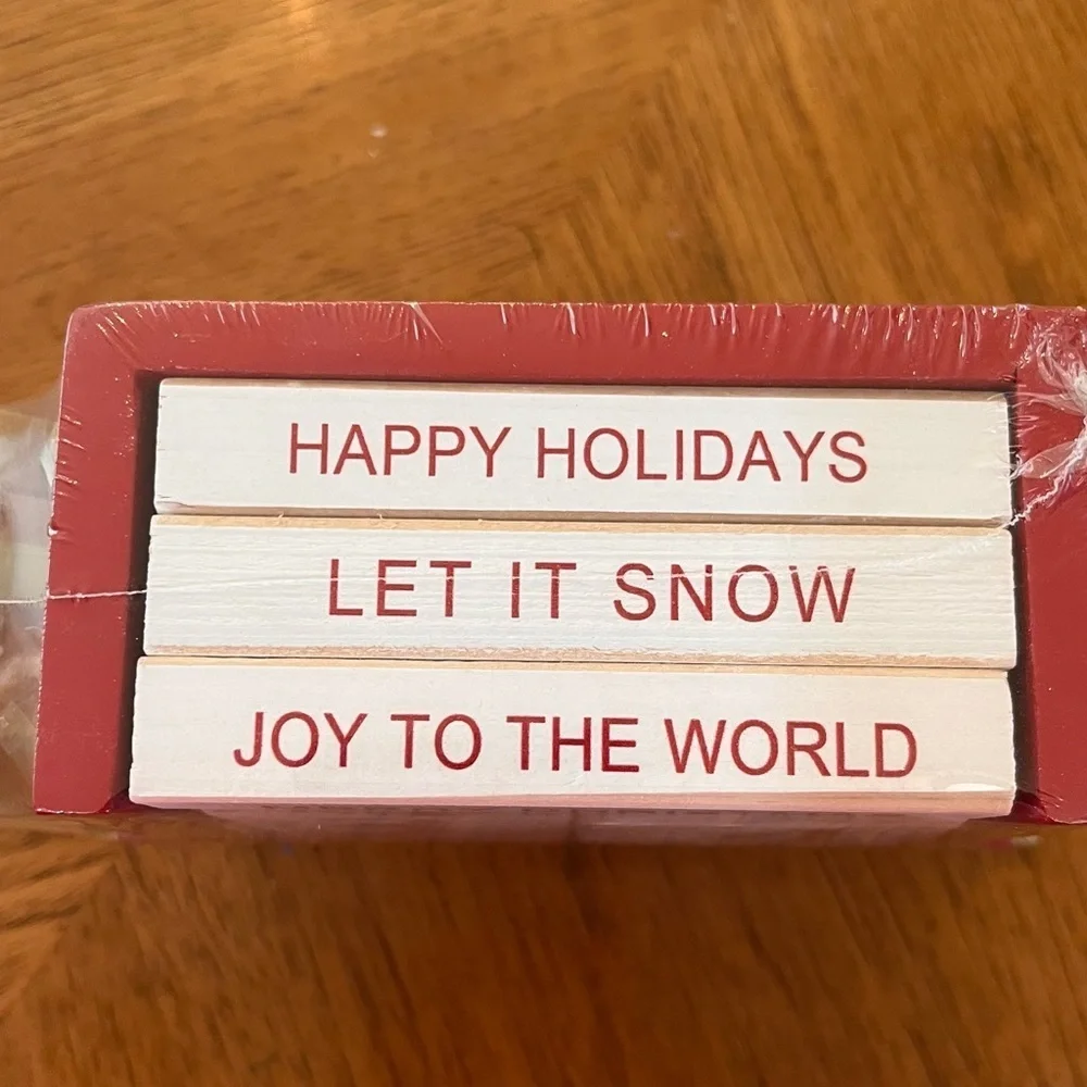 Nwt countdown to Christmas sleigh wooden metal red gold white greetings